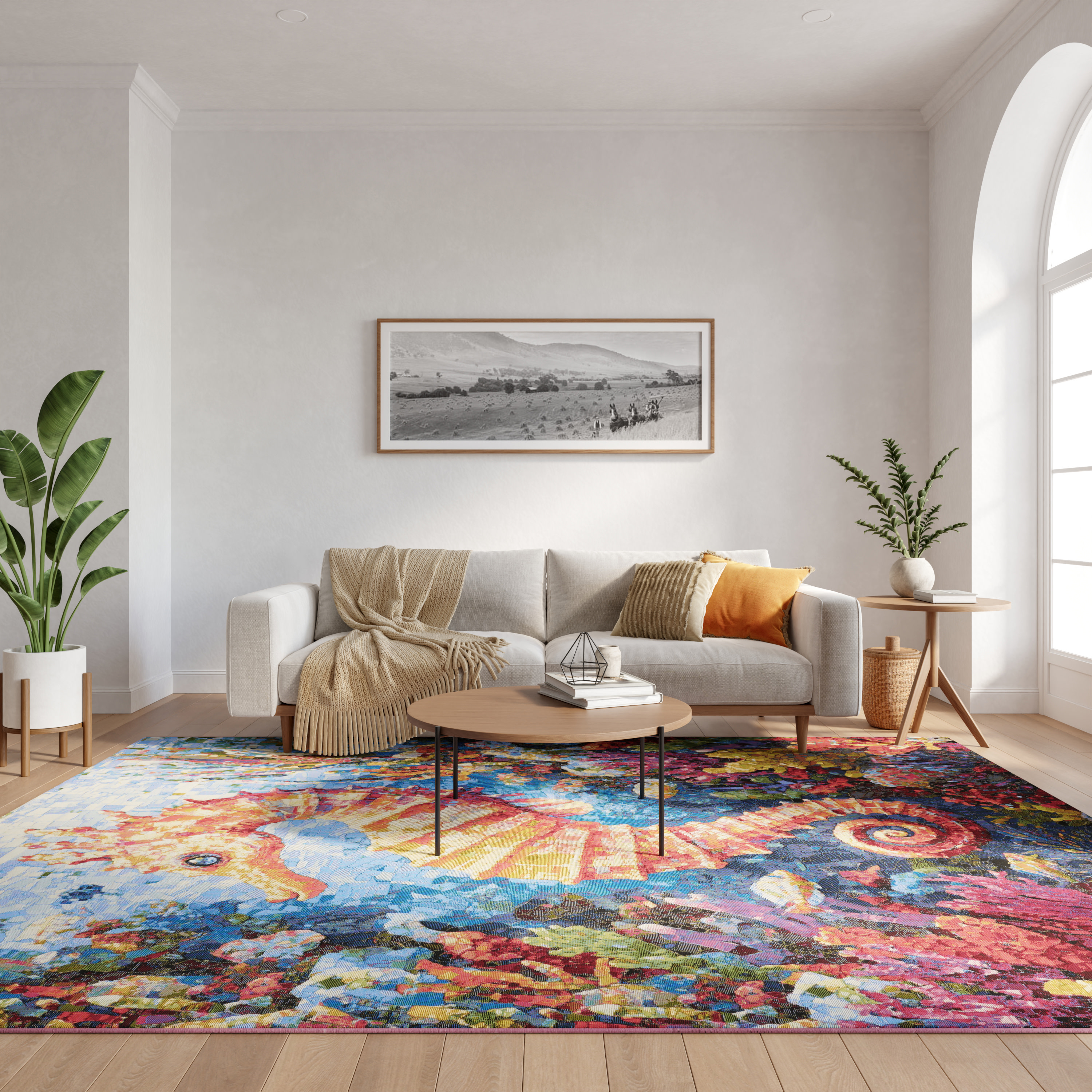 Nourison Color Splash 7'10" x 9'10" Multicolor Coastal, Nautical & Beach Rug