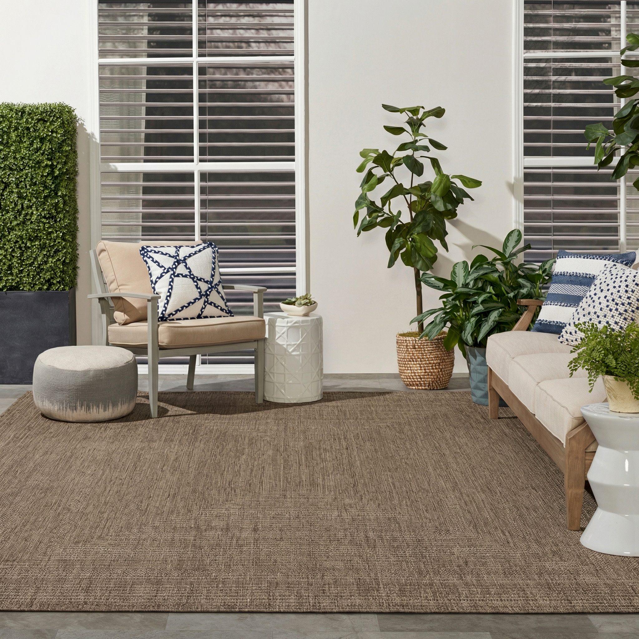 Nourison Tulum 9' x 12' Brown Outdoor Rug