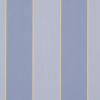 Striped wallpaper with alternating wide periwinkle and pale-blue vertical bands separated by thin yellow pinstripes, covering a flat, evenly lit wall and serving as a decorative interior surface.