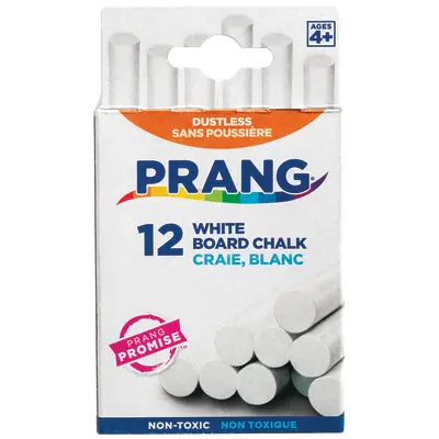 Prang Board Chalk, 3.25 x .375 Inch Sticks, White, 12 Pieces (X31144)