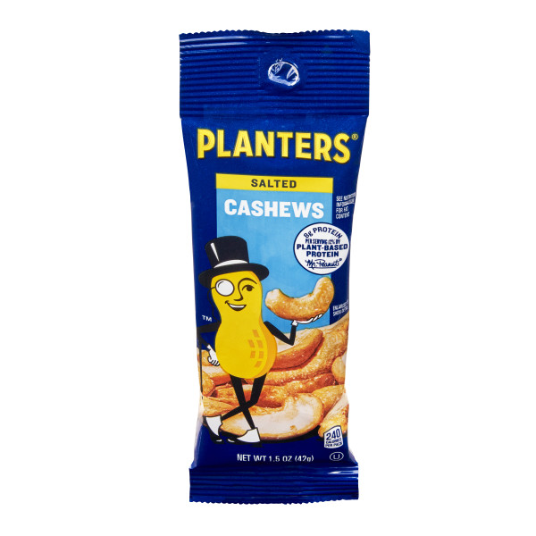 PLANTERS(r) Cashews Salted Tube 108/1.5oz . C1C1 - Front Center In Package (Hi Res)