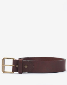 Contrast Leather Belt Olive-Brown