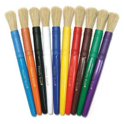 Creativity Street  Beginner Paint Brushes, 10 Assorted Colors,  7" Long, 10 Brushes
