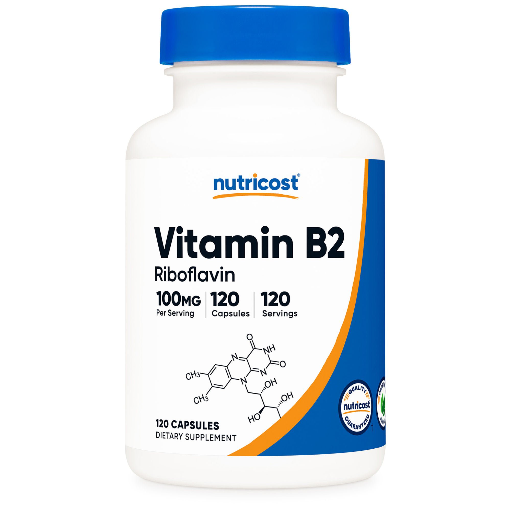 Nutricost VITAMIN B2, CAP RIBOFLAVIN 100MG (120/BT 12BT/CS)