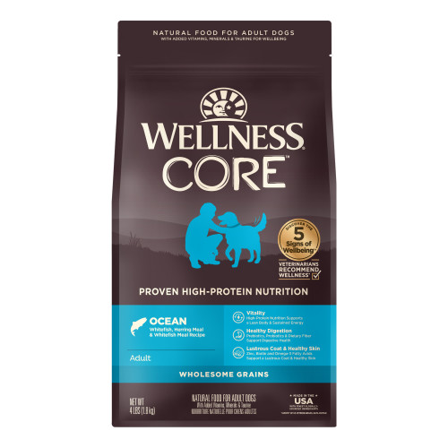 Wellness CORE Wholesome Grains Ocean Whitefish Front packaging