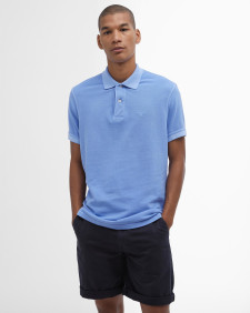 Washed-Out Sports Polo Shirt Sky