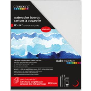 Cold Press Watercolor Board, 11 x 14 in, White, 3-Pack