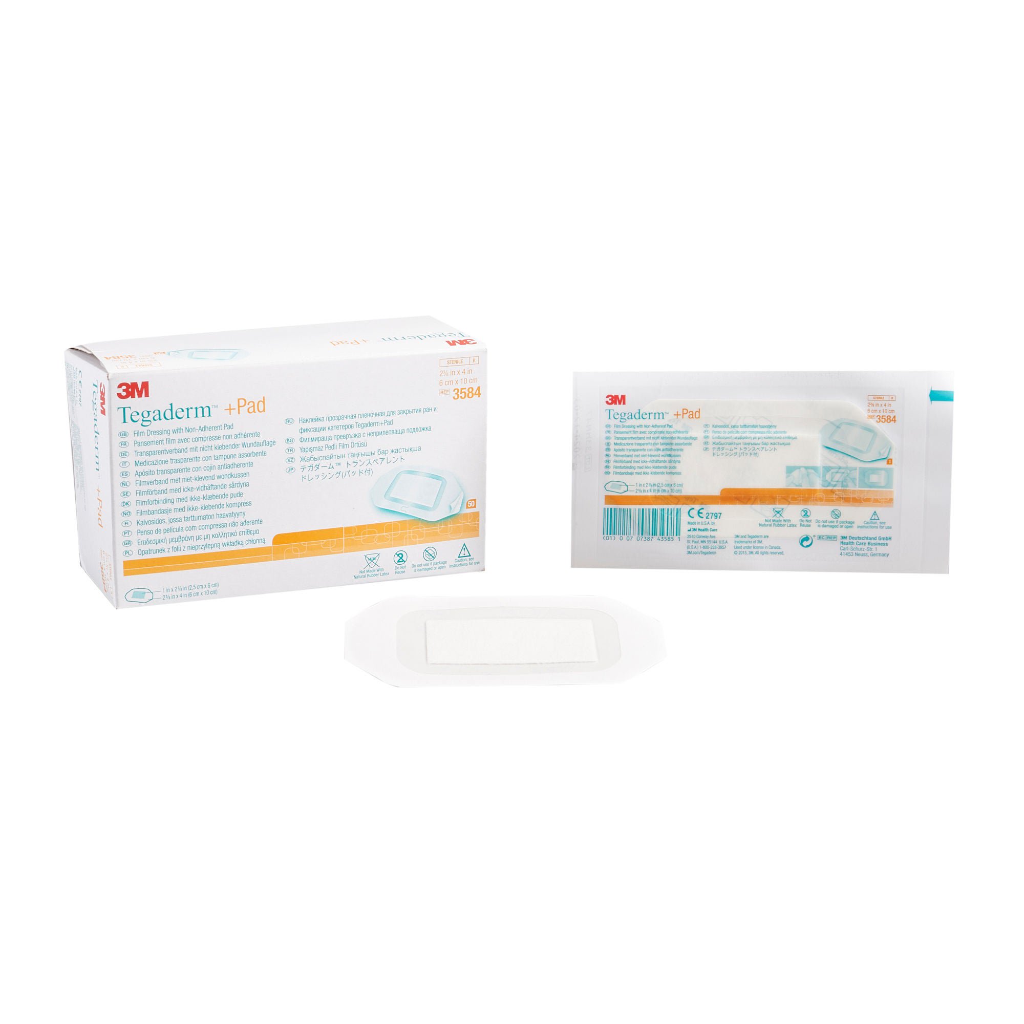 3M™ Tegaderm™ Transparent Film Dressing with Pad, 2-3/8 x 4 Inch