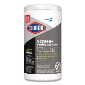 Clorox,  CloroxPro ScreenPlus Sanitizing Wipes, 6 x 8, Citrus Blend,  75 Wipes/Container