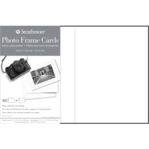 Photo Frame Cards & Envelopes, Plain Border, 5x6.875 inch, 40 Pack
