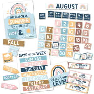 Boho Circle Time Bulletin Board Calendar for Classroom