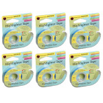 Lee Products Removable Highlighter Tape, Blue, Pack of 6 LEE13979-6
