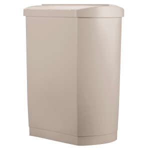 Rubbermaid Commercial, Streamline, Step-On, 24 gal, Resin, Beige, Rectangle, Receptacle