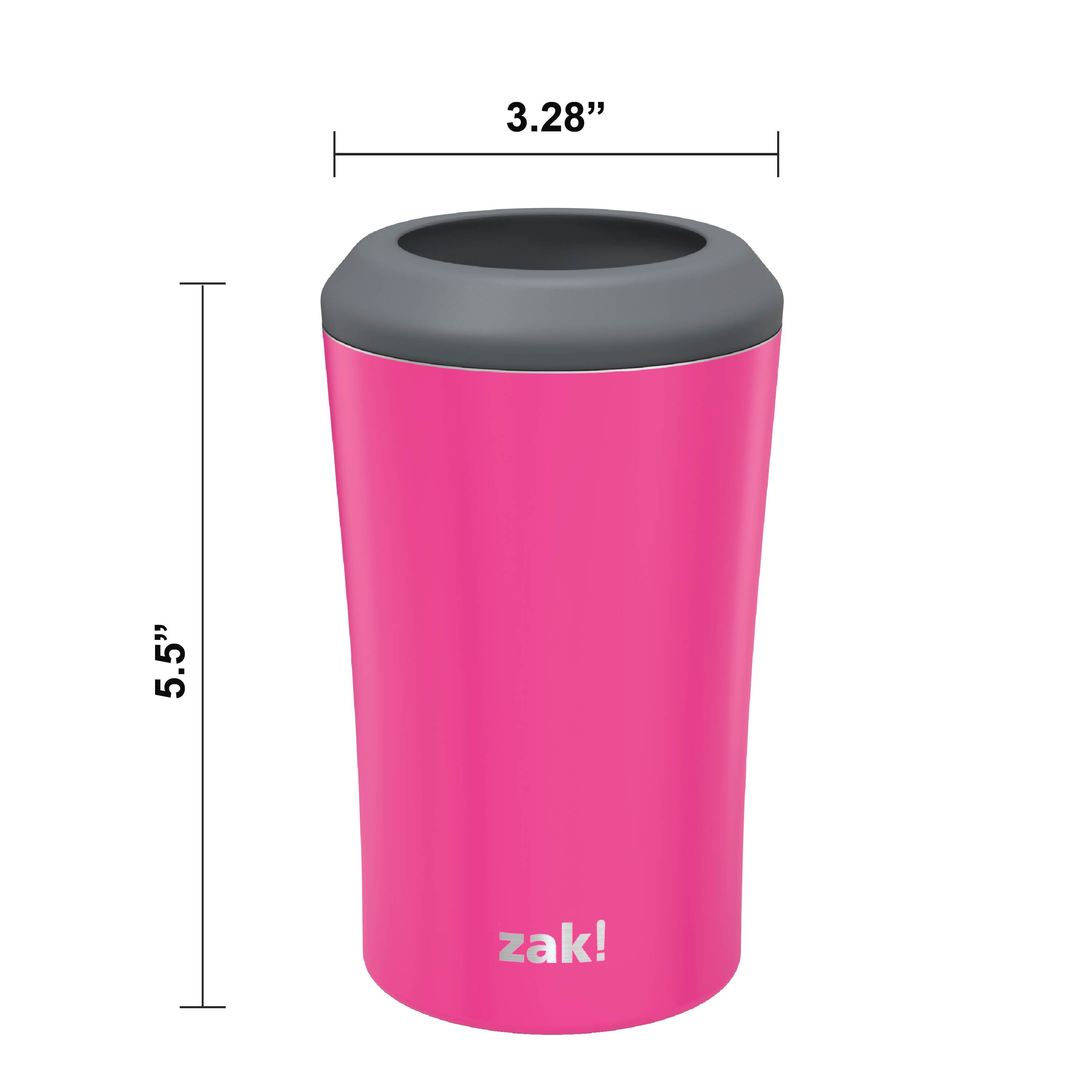 Zak Hydration 12 ounce Double Wall Stainless Steel Can and Bottle Cooler with Vacuum Insulation, Raspberry slideshow image 8 Zak Hydration 12 ounce Double Wall Stainless Steel Can and Bottle Cooler with Vacuum Insulation, Raspberry slideshow image 8