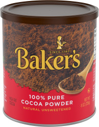 Baker's 100% Pure Natural Unsweetened Cocoa Powder, 8 oz Canister image