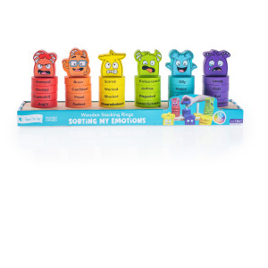 Emotions Stacking Rings, 30-Piece Rainbow Stacking Toy for Toddlers