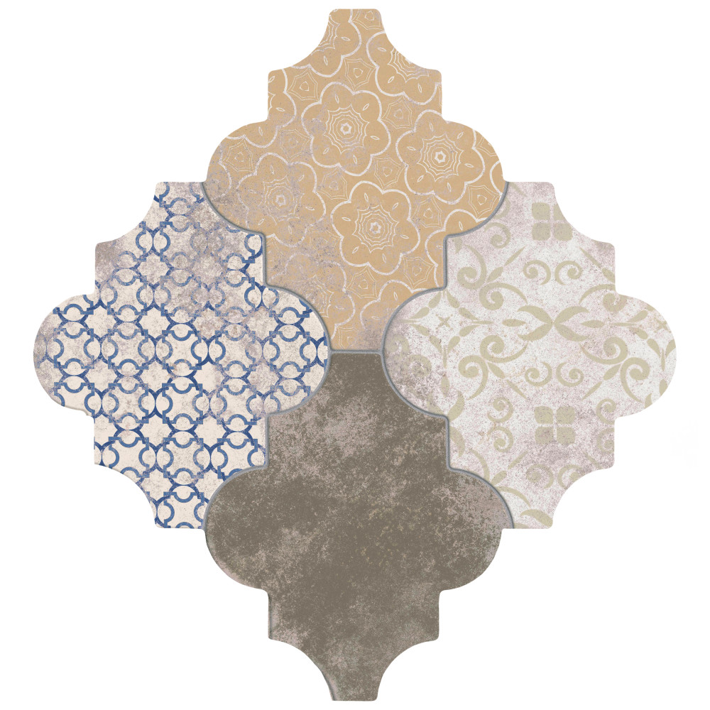 Riga Patchwork 21-3/4 in. x 23-1/2 in. Ceramic Floor and Wall Tile