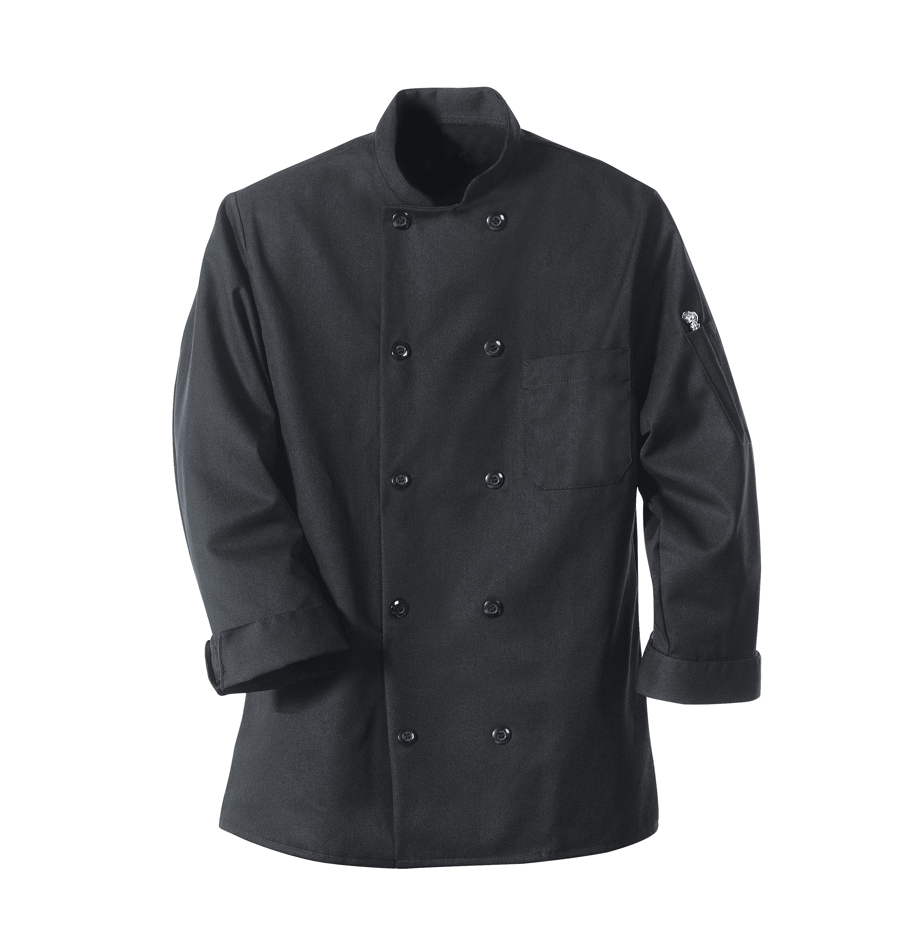 Black Chef Coat Ten Pearl Buttons-Red Kap