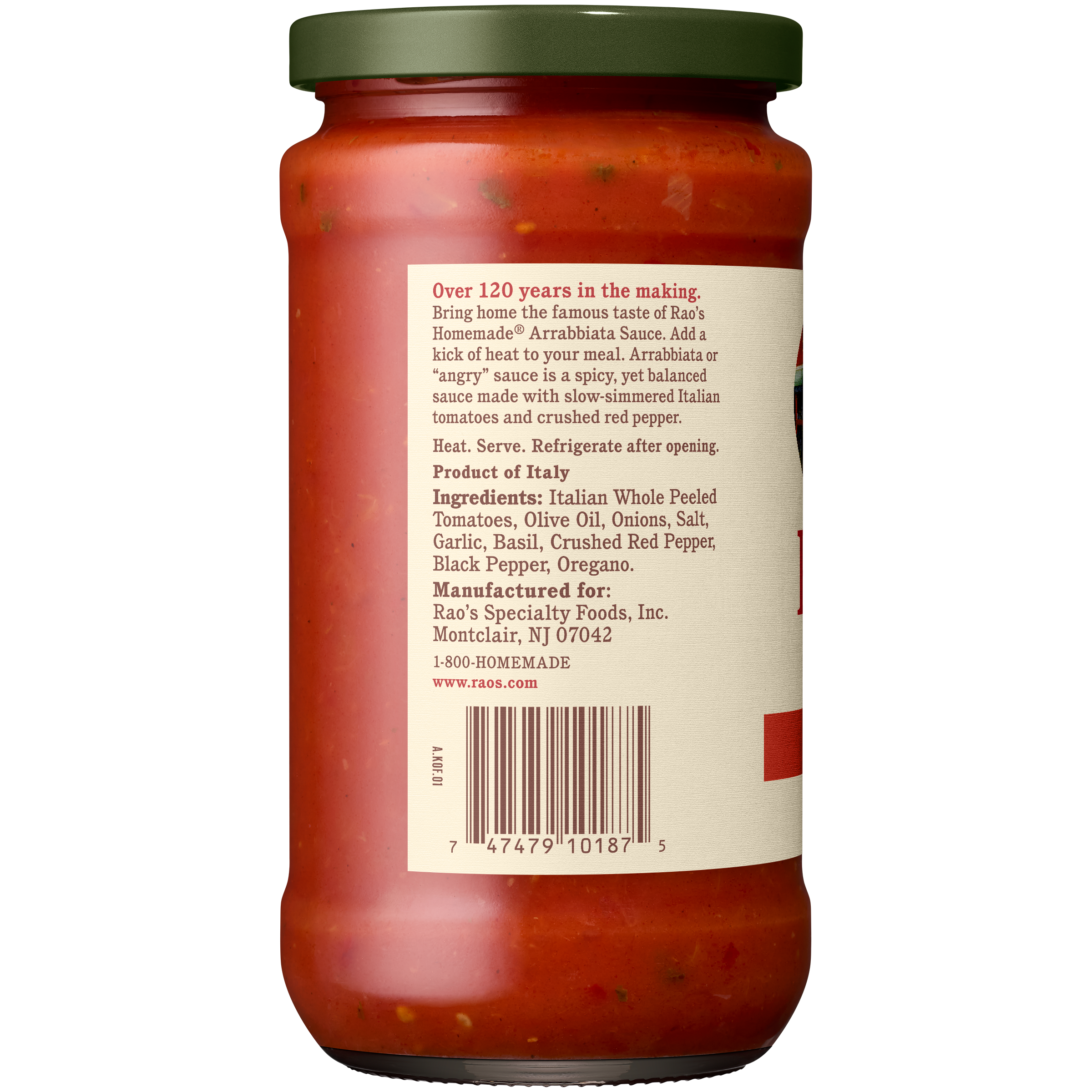 Arrabbiata Sauce, 15.5 oz - Left Image