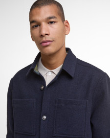 Marlow Tailored Overshirt Navy Marl