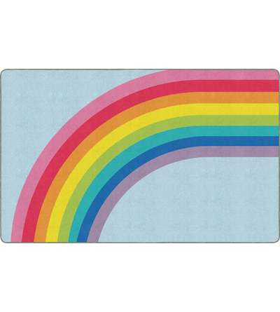 Schoolgirl™ Style Hello Sunshine Rainbow on Blue, 7'6" x 12'