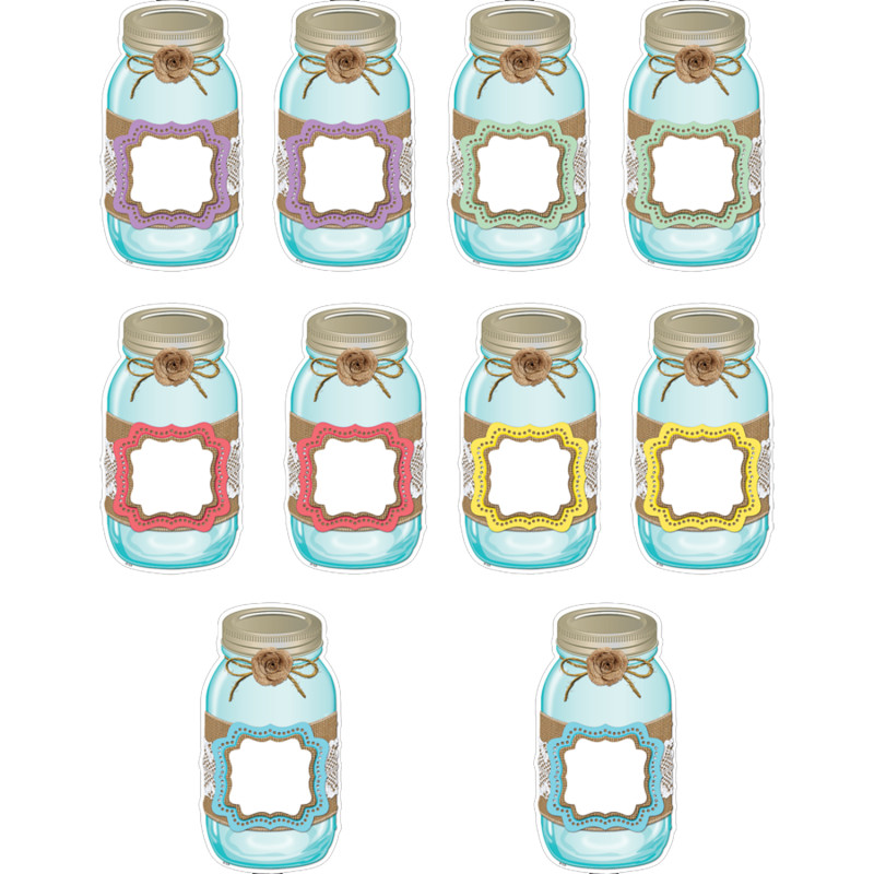 Shabby Chic Mason Jars Accents, Pack of 30