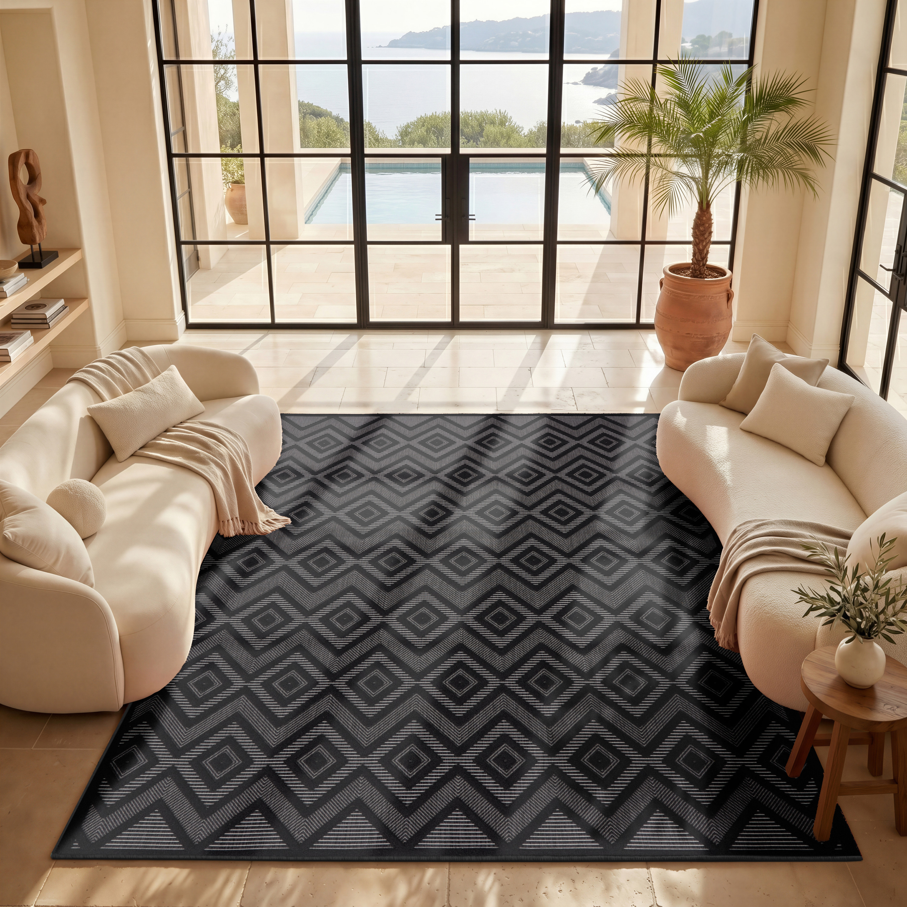 Nourison Versatile 8' x 10' Charcoal Black Modern Rug