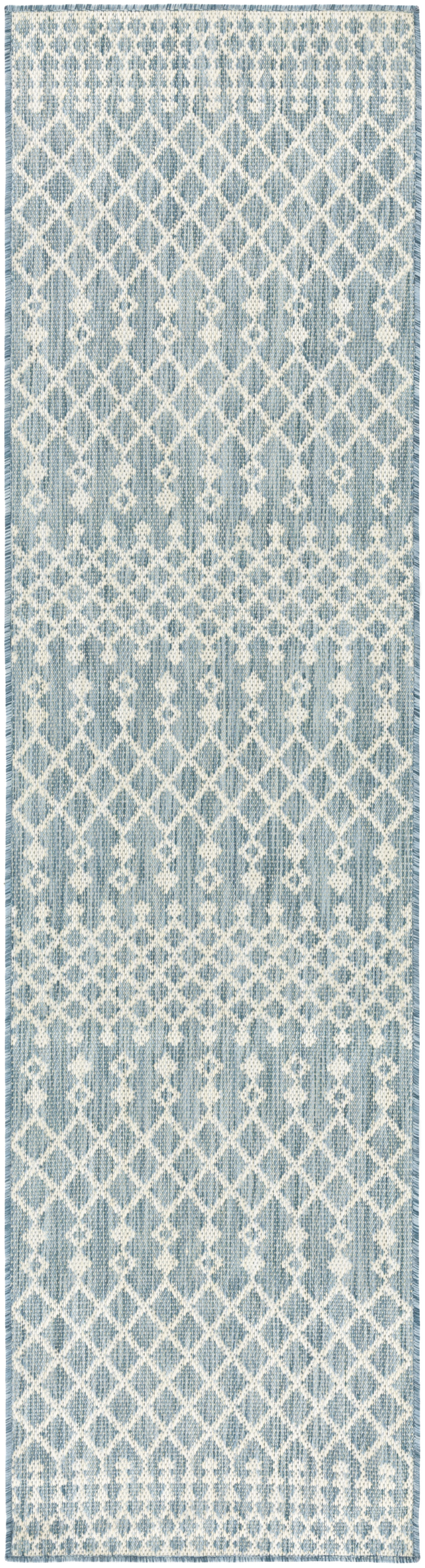 Nourison Positano 2'2" x 10' Aqua Modern Rug