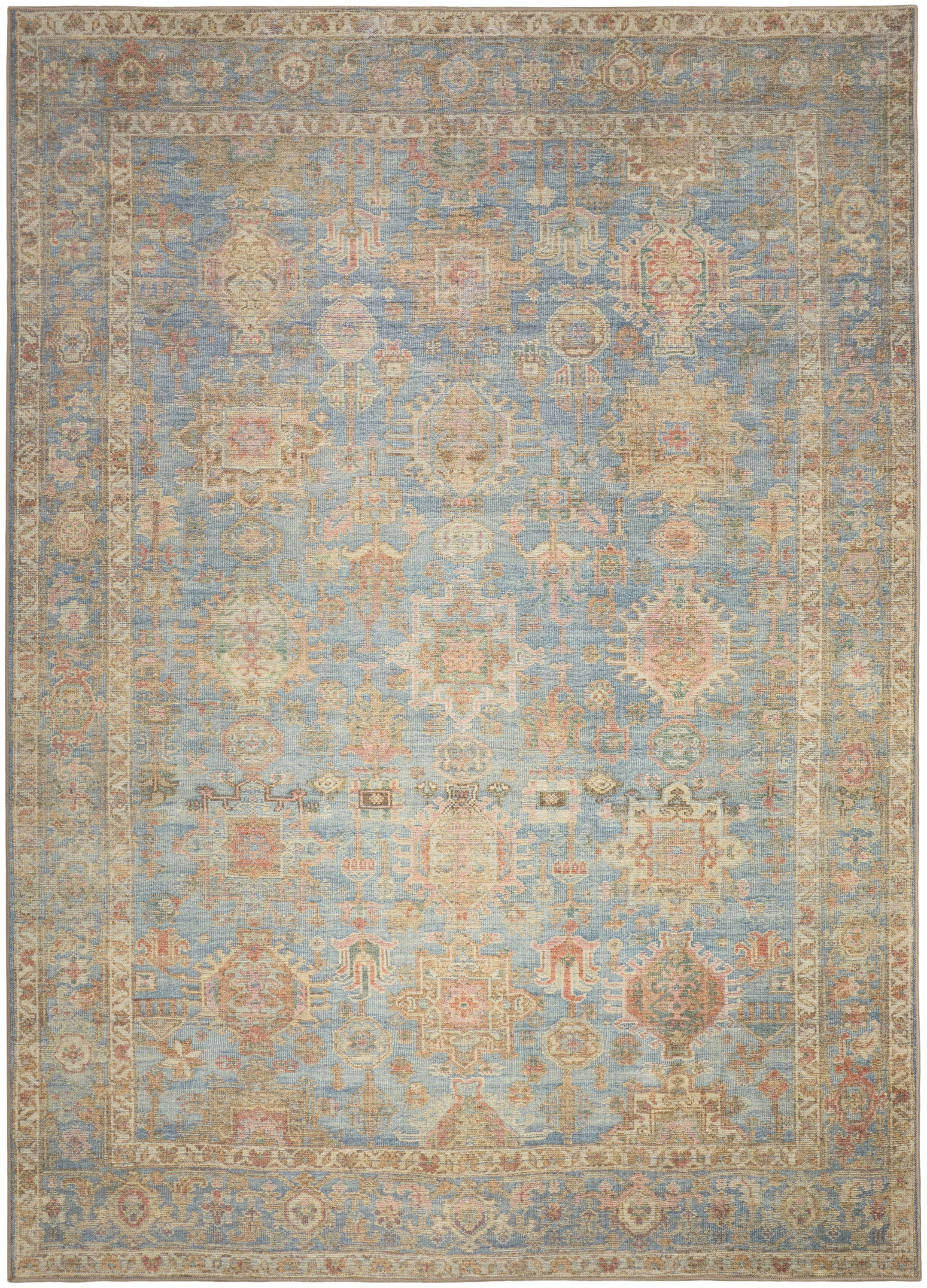Nourison Vintage Washables 5'3" x 7'3" Navy Multicolor Vintage Indoor Rug