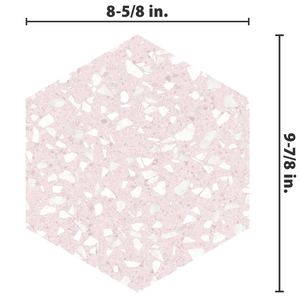 Venice Hex Pink 8-5/8 in. x 9-7/8 in. Porcelain Floor and Wall Tile