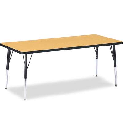 Berries® Rectangle Activity Table - 30" X 72", E-height - Oak/Black/Black