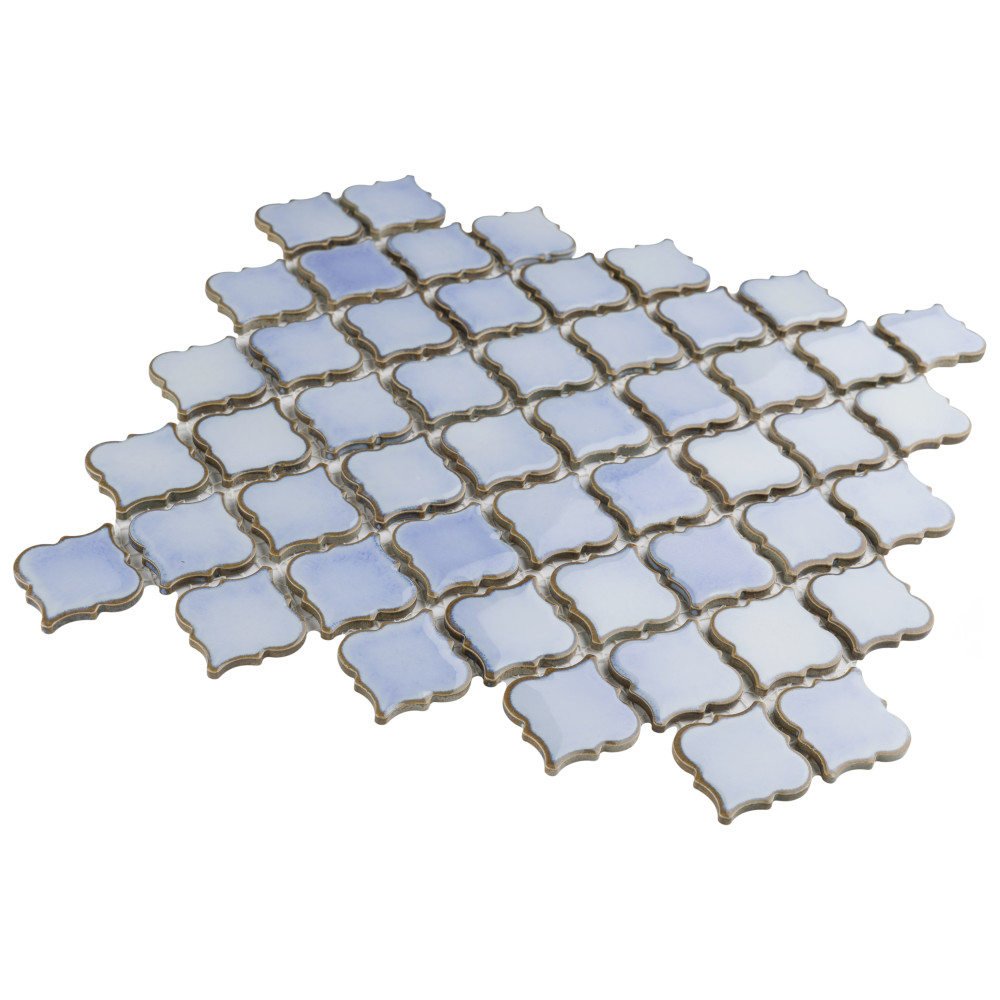 Hudson Tangier Frost Blue 12-3/8 in. x 12-3/8 in. Porcelain Mosaic Tile