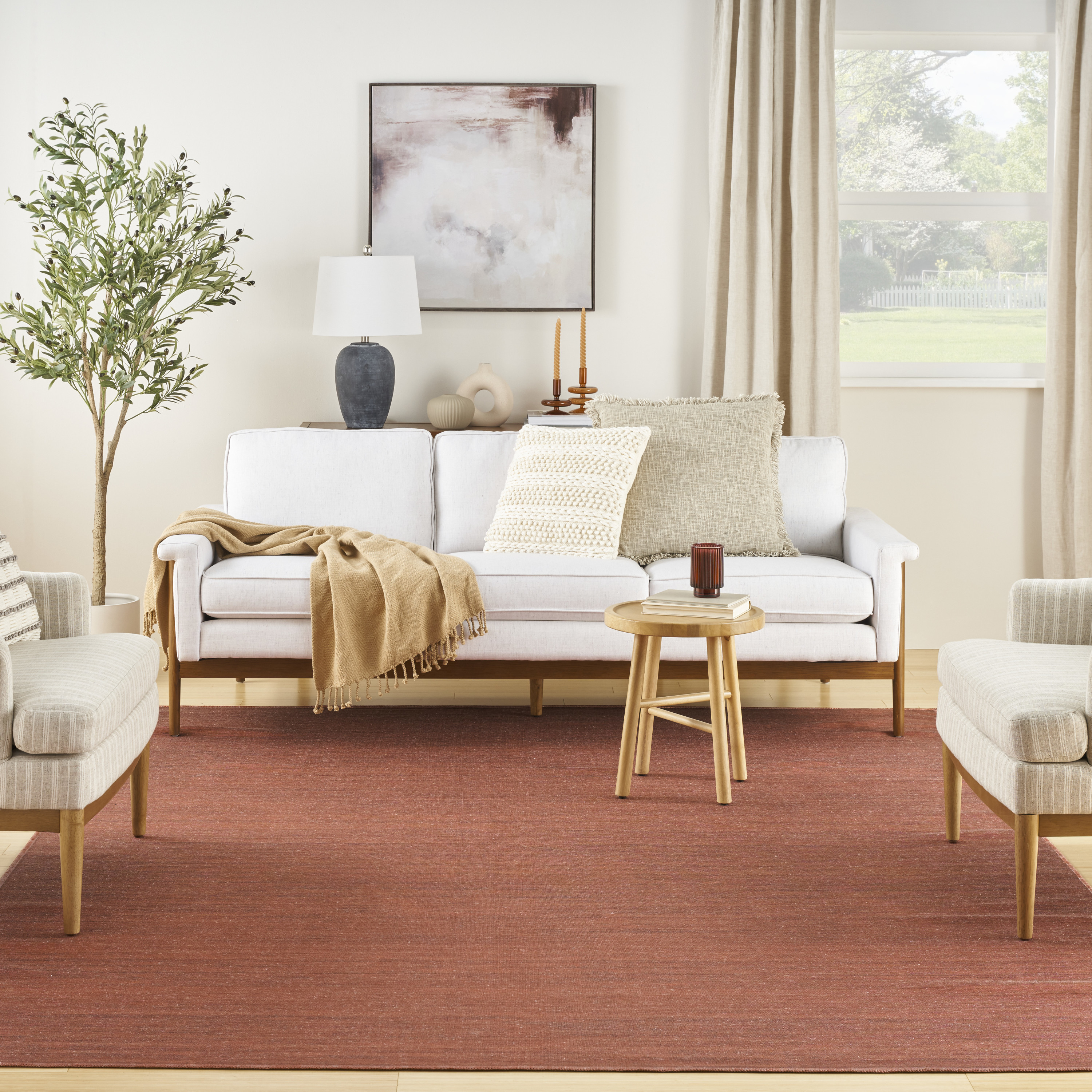 Nourison Washable Essentials 7'10" x 9'10" Brick Modern Indoor Rug
