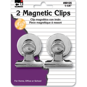 Magnetic Spring Clips, 1.25", 2 Per Pack