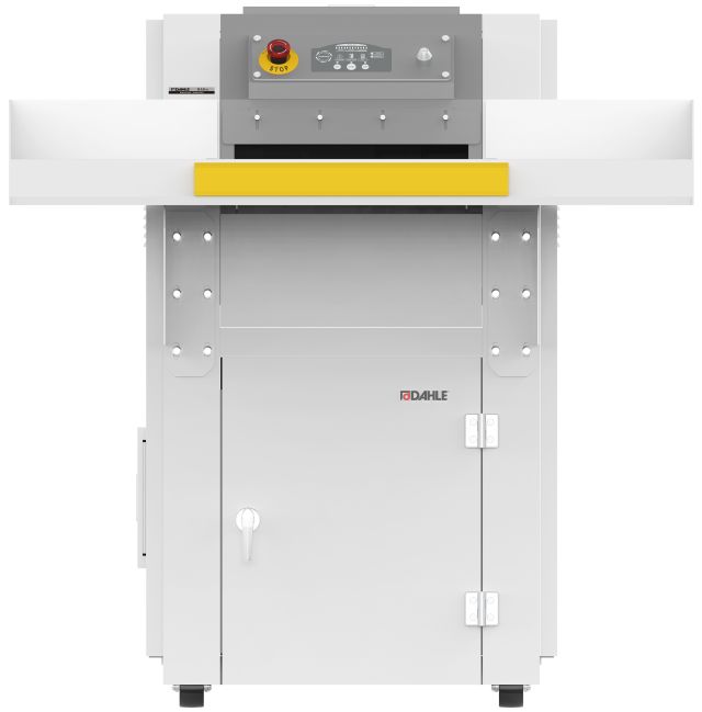 The Dahle PowerTEC® 919 IS Conveyor Shredder destroys stacks of documents, optical media and binders.