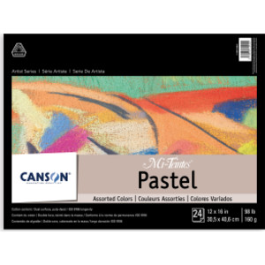 Artist Series Mi-Teintes Pastel Pad, Assorted Colors, Foldover Binding, 24 Sheet, 12x16 inch, 1 Count