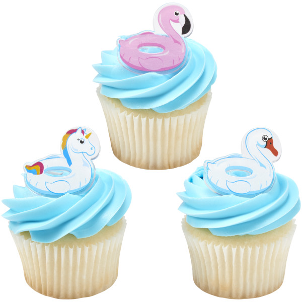 Pool Floaties Cupcake Rings