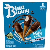 Mini Swirls Vanilla Cones, Frozen Dessert, 8 Pack