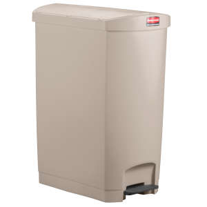 Rubbermaid Commercial, Streamline, Step-On, 24 gal, Resin, Beige, Rectangle, Receptacle