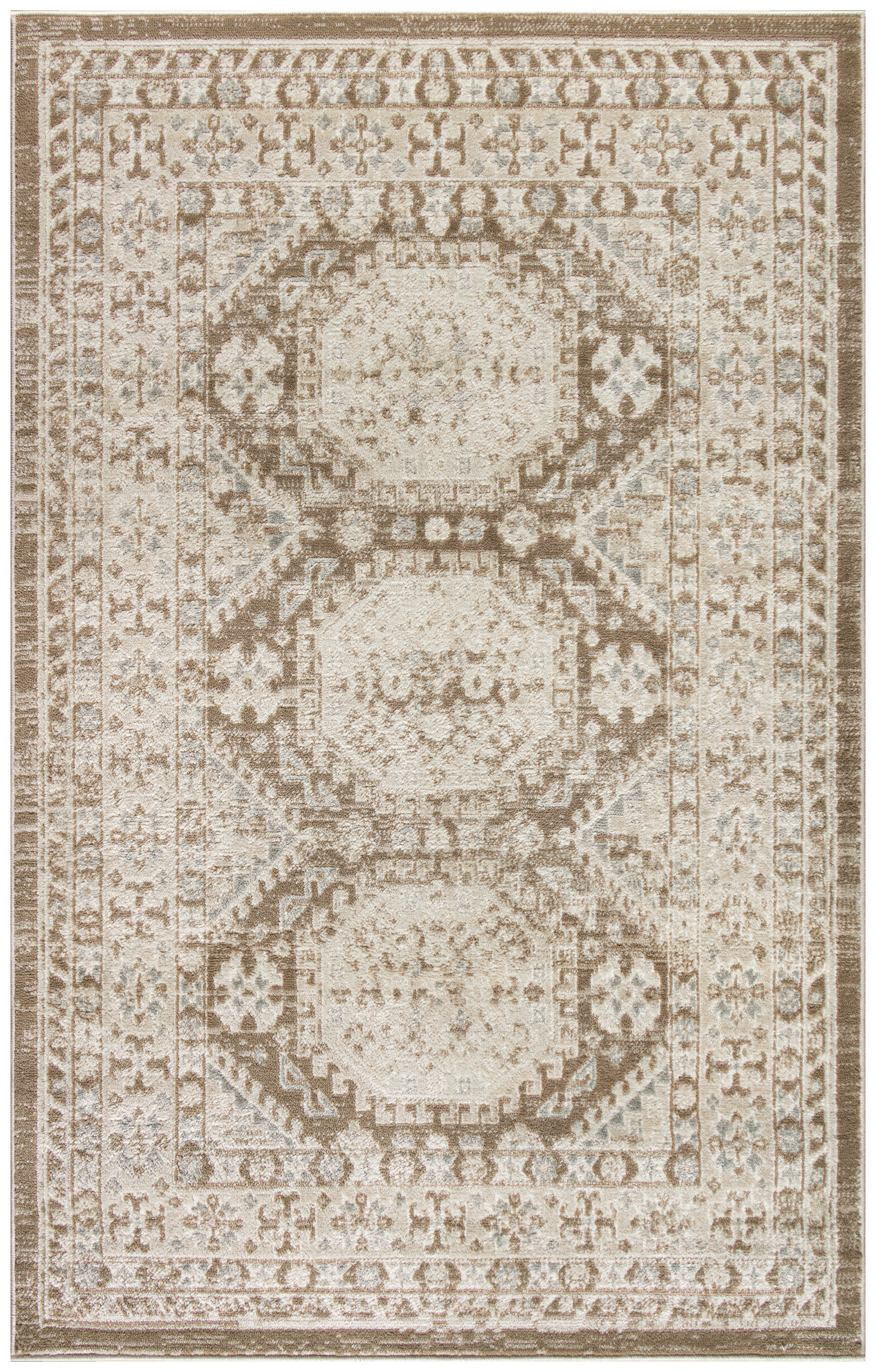 Nourison Serenity Home 3'11" x 5'11" Ivory Mocha Vintage Indoor Rug