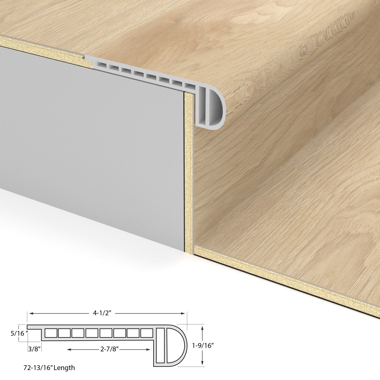 Sandstone Wash Laguna Vinyl Stair Nosing Flush view 3