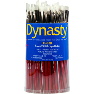 Finest White Synthetic Filbert and Angle Brush Canister, 72 Brushes