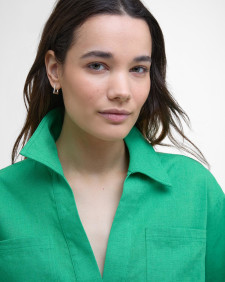 Cecile Relaxed Tunic Shirt Kelly Green