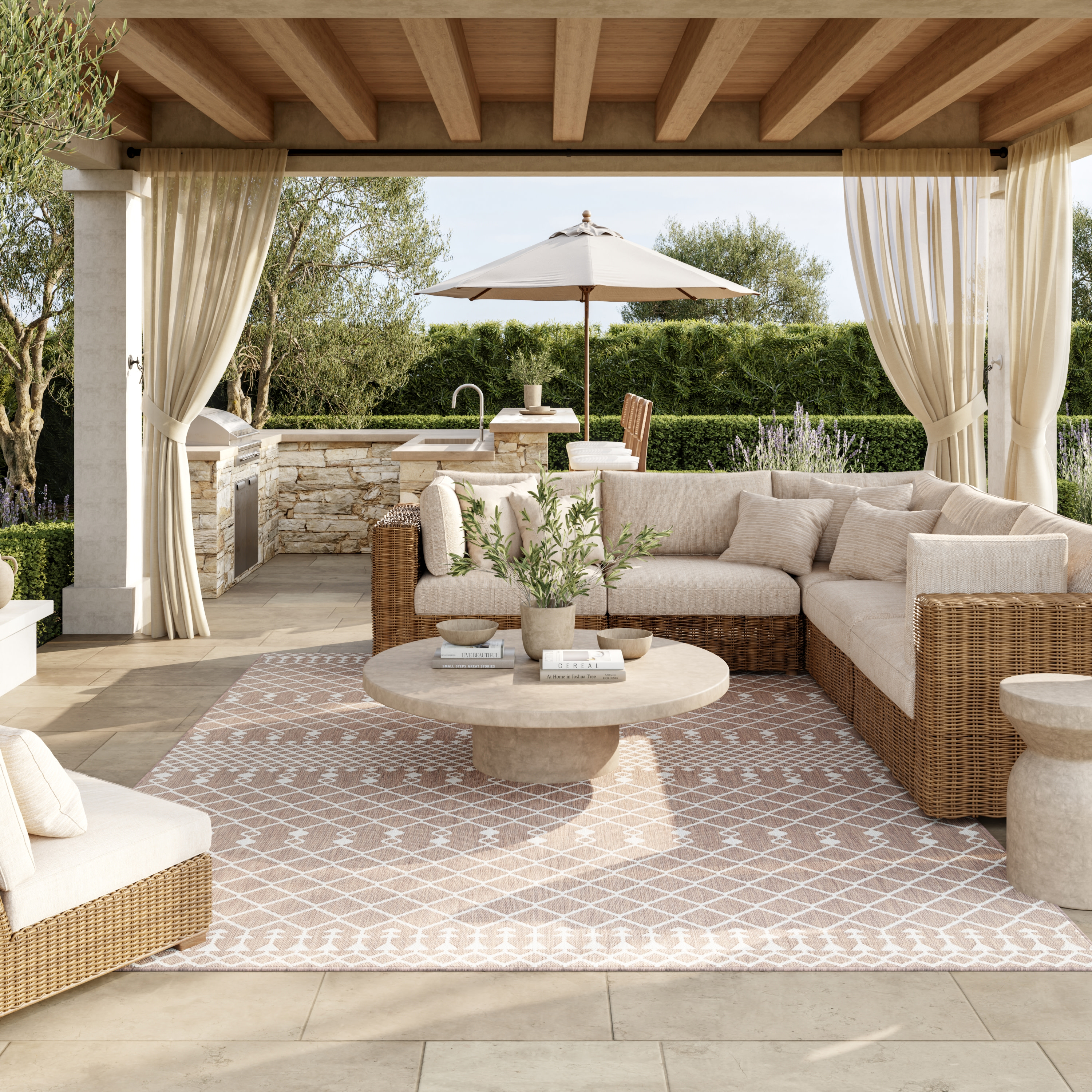 Nourison Positano 7' x 10' Beige Modern Rug