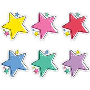 Star Bright Stars 6" Designer Cut-Outs, Pack of 36