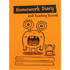 Little Monsters Homework Diary and Reading Record, A5, 32 Pages, Orange