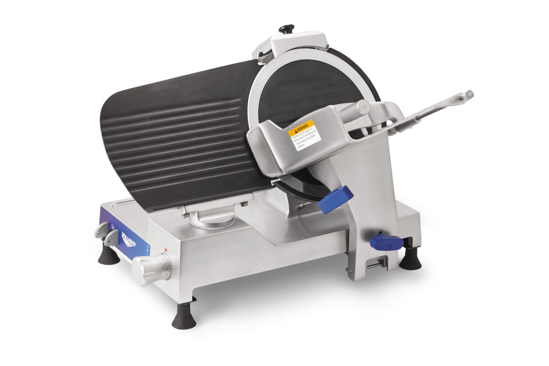 12" (30.5 cm) heavy-duty slicer with non-stick finish and Safe Blade Removal system