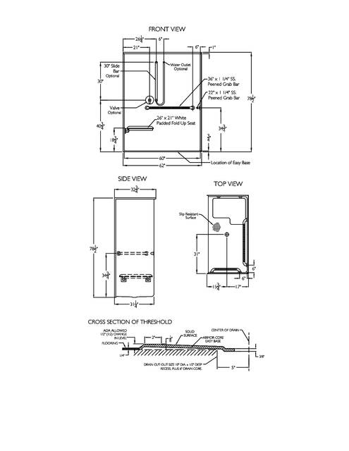 Technical Drawing — Cd Shower Tech Draw Sss 6233 Bf F 75