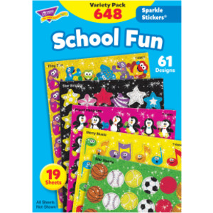 School Fun Sparkle Stickers&reg; Variety Pack, 648 ct