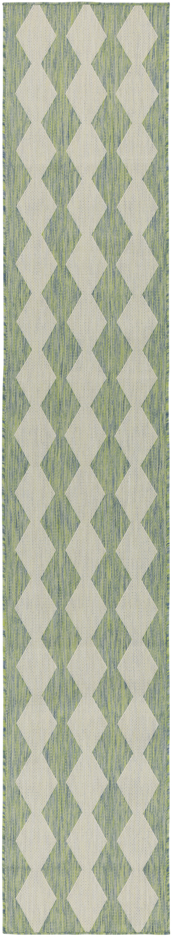 Nourison Positano 2'2" x 8' Blue Green Modern Rug
